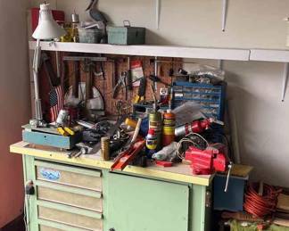 Woodworking Tools And Cabinet