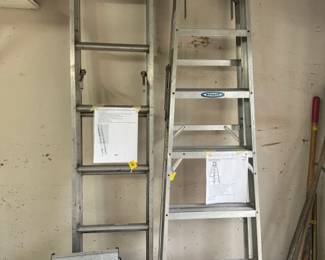 2 Ladders Aluminum 1 extension ladder and 16 feet A frame