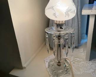 2 Matching Crystal small side Lamps