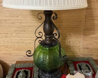 Spanish  Metal Iron Green Lamp