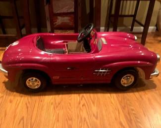 1970s Mercedes Benz red convertible toy car
