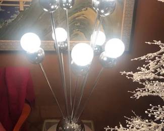 Torino chrome mid-century eyeball lamp with original bulbs