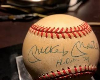 Mickey Mantle signed baseball - H.O.F 1974 (have many other signed baseballs also)