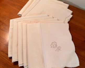 Embroidered linen napkins