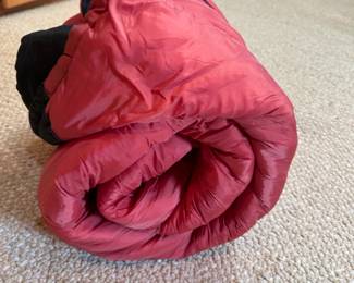 Dark red adult-size medium-weight sleeping bag, nice condition