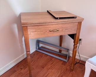 Delta Furniture sewing machine table (no machine) while closed is 25"W x 19"D