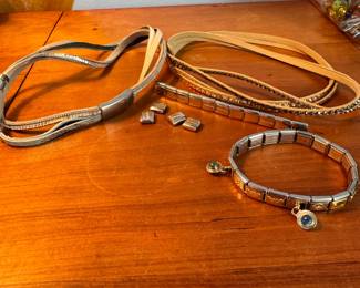 Beaded leather choker necklaces and Nomination bracelet