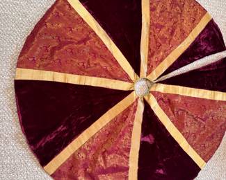 Dark red and gold tree skirt 48"W