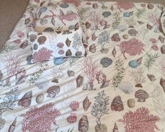 Pottery Barn full-size seaside pillows & duvet cover, comes with comforter insert, likely down 