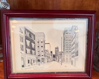 William Goebel print of Capitol Street in 1920s  8" x 6"