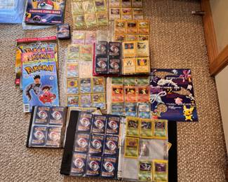 Large lot of Pokemon cards with some Japanese and several folders