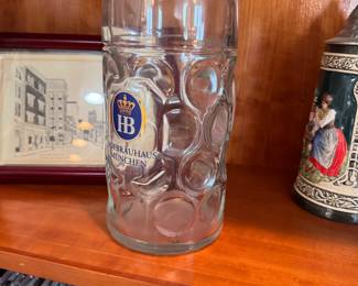Hofbrauhaus Munchen large glass mug 8"H