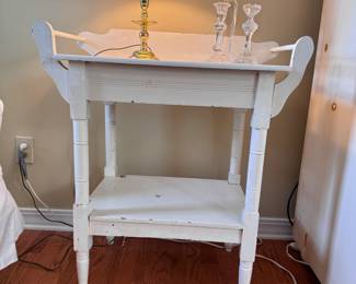 Washstand with rustic white painted finish 35"H x 26"W