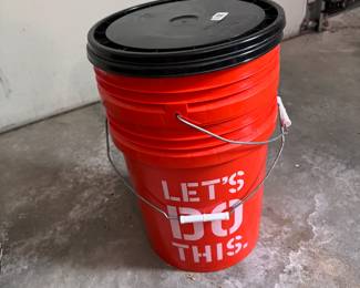 Two Let's Do This 5 gallon buckets and lids, good condition