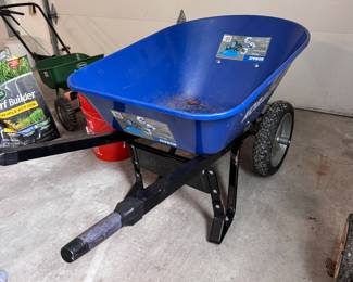 Kobalt 7 cubic ft. heavy-duty wheelbarrow with large tires and plastic bucket, nice condition with minimal use