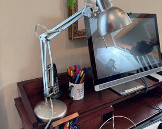 Adjustable desk lamp, some sticker residue on base 18"H as seen