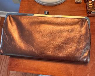 Hobo copper color clutch with magnetic clasp 8"