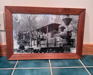 Large photographic print of train and passengers 13" x 19"