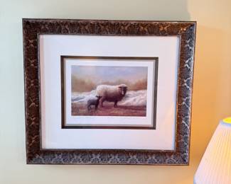 Amy Walton limited edition print by 'Quality Time', ornately framed 22" x 25"