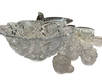 Imperial glass punch bowl set