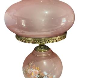 Gone with the wind style parlor lamp with painted flower. 