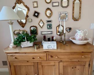 Knotty Pine Large Cabinet.  Mirrors