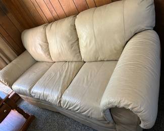 Large, heavy leather couch
