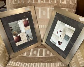 2 abstract framed pictures 