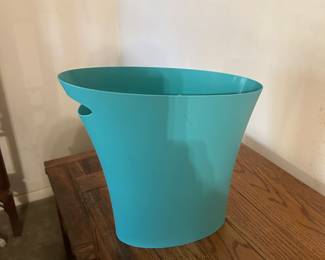 Teal waste basket