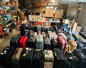The most suitcases in a sale  many new with tags including Balmain, Diane Von Furstenberg, London Fog, Piere Cardin, so much more !