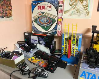 Vintage Nintendo, games, Atari, accessories, no consul, and other various games.