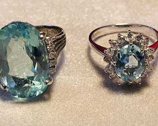 14k aquamarine rings. 