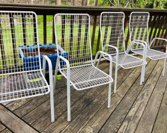 A set of 4 1970s Emu Rio stacking chairs. 