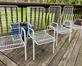 A set of 4 1970s Emu Rio stacking chairs.