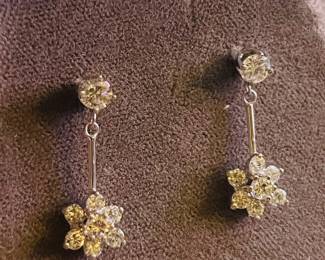 14k diamond drop earrings.