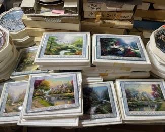 large collection of thomas kincade ceramic wall art