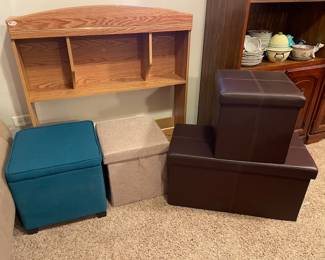 Storage ottomans twin captains bed