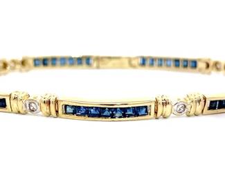 Sapphire and Diamond Bracelet in Gold
