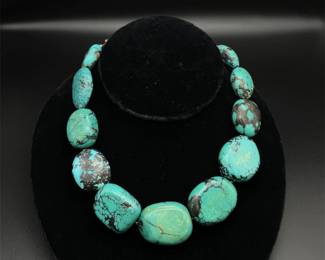 Large Turquoise Native American Necklace 