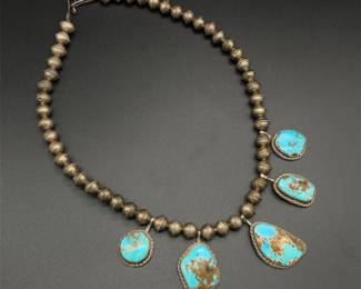 Native American / Navajo Turquoise Sterling Necklace