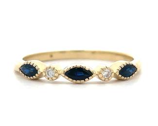 Sapphire and Diamond Ring in Gold