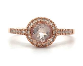 Morganite & Diamond Ring in Rose Gold