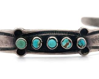 Navajo Turquoise Sterling Silver Cuff