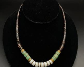 Southwest Collection: Colorful Graduated-Size Heishi Disc Bead Native American Necklace