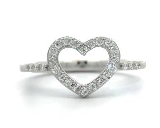Diamond Heart Shaped Ring in Gold
