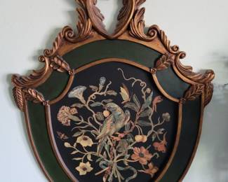 French Wall Hanging , Shield with Bird Crest