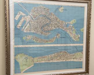 Framed Venice, Italy Map