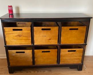 6 Drawer Storage Cabinet "Uttermost Ardusin Worn Black Hobby Cupboard" 