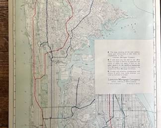 EARLY 1920 NYC SUBWAY MAP WITH POLOG GROUNDS AND EBBETS FIELD