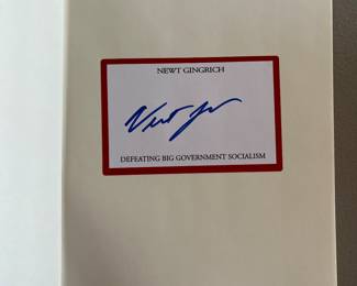 ‘Defeating Big Government Socialism’ signed by Newt Gingrich